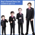 thumbnail image 2 of Boys Suit Slim Fit 5 Piece for Kids Toddler Suit Wedding Outfit for Teenage Boys Formal Tuxedo Set, 2 of 11
