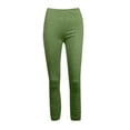 thumbnail image 3 of LIIPEE Women Leggings Casual Elastic High Waist Slim Fit Calf Length Leggings Solid Color Pleated Pencil Trousers Fashion Comfortable Soft Breathable Daily Leggings,Army Green,L, 3 of 4