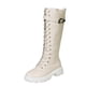 thumbnail image 2 of Botas de cuero con plataforma de otoño para mujer, botas de talla grande con suela gruesa y cordones con cierre de cremallera a la moda Wmkox8yii  sa2206, 2 of 7