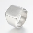 thumbnail image 2 of Tarnish Resistant 304 Stainless Steel Signet Band Rings for Men Wide Band Finger Rings Rectangle Stainless Steel color 17~22mm, 2 of 3