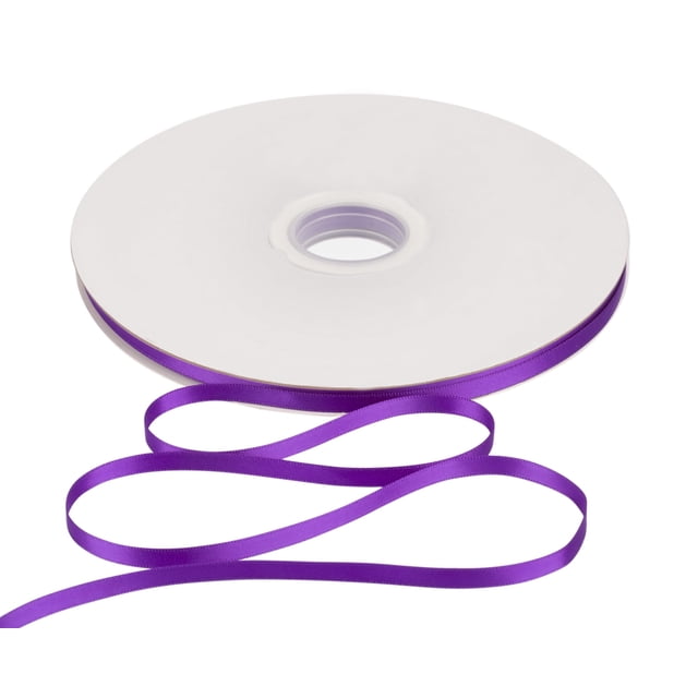 Joycrosso 1/4 Inch Purple Solid Satin Ribbon, 100 Yards Double Faced Satin for Gift Wrapping Floral Bouquets Wedding Party Decoration