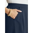 thumbnail image 3 of Jessica London Women's Plus Size Wide-Leg Crop Crepe Pants, 3 of 4