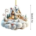 thumbnail image 2 of Christmas Ornaments, Christmas Hanging Decoration Christmas Tree Decoration Exquisite House Acrylic Hanging Decoration, 2 of 6