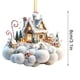 thumbnail image 2 of Adorno para árbol de Navidad | Decoración colgante de acrílico para las fiestas | Escena de cabaña en un pueblo invernal, 2 of 6
