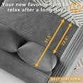 thumbnail image 5 of 82.7'' Oversized Corduroy Couch, Modular Sectional Sofa with 3 Ottomans, Sleeper Sofa Bed Full Size, Upholstered 3 Deep Seat L Shape Sofa, Convertible Cloud Couches for Living Room, Gray, 5 of 11