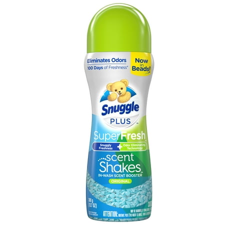 Snuggle Scent Shakes In-Wash Scent Booster Laundry Beads, SuperFresh Original, 3in1 Odor Elimination, 13.7 Ounces