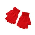 thumbnail image 4 of Wisewang 1 Paire Gants Tricotés Demi-Doigt Unisexe Mitaines Sans Doigts Portables Extérieur Moto Route Cyclisme Vélo Chauds Rouges 5Ensemble, 4 of 6