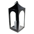 thumbnail image 3 of S4O 12" Metal Hanging Lantern with Glass + LED Candle Table Home Festival Decor / Black, 3 of 5