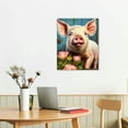 thumbnail image 2 of ONETECH Pig Wall Art Rustic Pig Daisy Wall Decor Motivational Farmhouse Animal Pictures Print Painting Farm Country Framed Canvas Artwork Home Decor for Bedroom Living Room Kitchen, 2 of 4