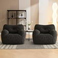 thumbnail image 5 of Bean Bag Chair, Filled Beanbag Chairs, Stuffed Bean Bag Chair, Comfy Chairs with Filling for Living Room (Teddy Fabric in Dark Gray, Set of 2, 39.37" D×37" W×27.56" H), 5 of 12