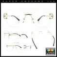 thumbnail image 2 of Oversize Luxury Hip Hop Gangster Swagger Rimless Racer Shield Eyeglasses [Light Gold], 2 of 7