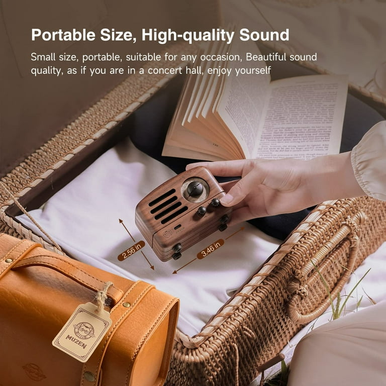 MUZEN OTR Wood and Utopia Retro Portable FM Radio Bluetooth Speaker