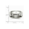 thumbnail image 6 of White Stainless Steel Ring Band Wedding Polished Grooved, 6 of 6