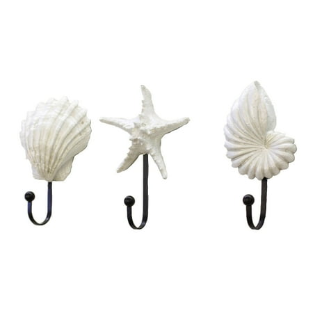 

3 Pcs Heavy Duty Hooks Hanger Resin The Mediterranean up Household Office White