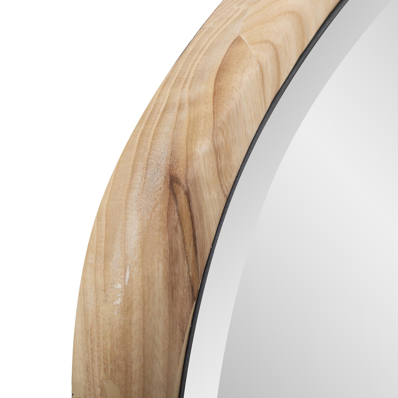 Tyler Dillon Asymmetrical Bleached Oak Wood Framed Wall Mirror
