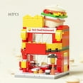 thumbnail image 3 of Mini Shop Market Street View Sets Model Building Blocks Hamburger Restaurant Retail Store Creative Architecture Friend Girl City, 3 of 8