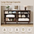 thumbnail image 3 of Laintene 6 Drawer Dresser for Bedroom, 53" Wide Dressers & Chest of Drawers, Boho Fluted Dresser with Wave Panel Design, Modern Storage Dressers Organizer for Living Room,Walnut, 3 of 10