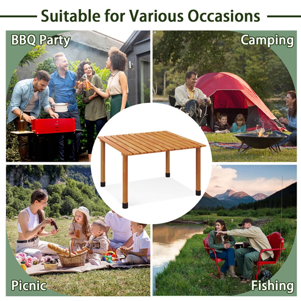 Aimee Lii Folding Outdoor Camping Table with Carrying Bag for Picnics and Party, Camp Tables PorTable Foldable, Natural