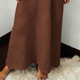 thumbnail image 3 of Uootdi Summer Dresses for Women Split V Neck Half Button Placket 3/4 Sleeve Ruffle Waist Loose Fit Lightweight Maxi Dresses Casual Dresses Vacation Style Outfit Gift, 3 of 8