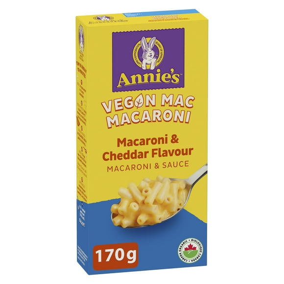 Annie's Macaroni au Fromage Végétalien, Saveur Cheddar, Biologique, 170 g, 2 portions