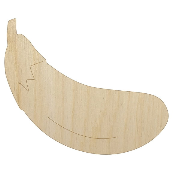 Eggplant Outline Wood Shape Unfinished Piece Cutout Craft DIY Projects - 4.70 Inch Size - 1/8 Inch Thick