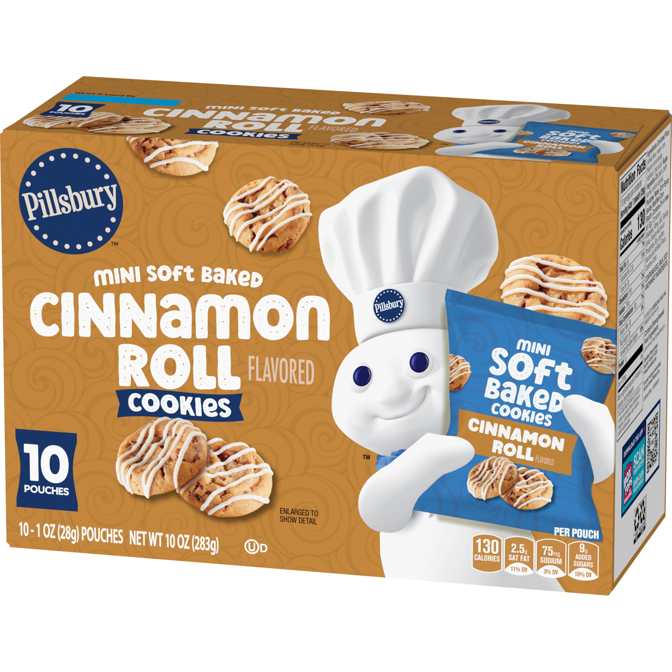 Pillsbury Mini Soft Baked Cinnamon Roll Flavored Cookies 10 Count
