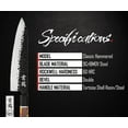 thumbnail image 3 of Concord Genbu Traditional Japanese Chef's Knife Raw Hammered Double Beveled 9CR18MOV Blade w/ 60 HRC. Tortoise Shell Resin Handle. Comes with Magnetic Magnolia Wood Sheath with Stand. (8" Gyuto), 3 of 7