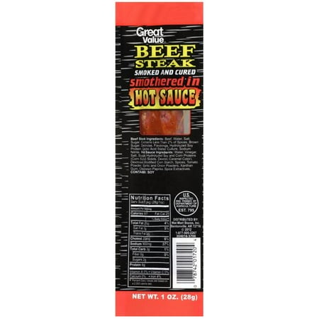 Great Value Beef Steak Smothered in Hot Sauce, 1 Oz.