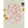 thumbnail image 6 of Jxzom Toddler Baby Girl Boy Halloween Outfit Pumpkin/Bat Print Long SleeveSweatshirt Top and Pants Set 6 12 18 24 Months Fall Winter Clothes, 6 of 8