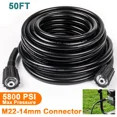 thumbnail image 2 of Pressure Washer Hose 50FT M22 Brass Fitting Power Washer Hose Replacement for Ryobi, Troy Bilt, Greenworks, Generac, CRAFTSMAN & More High PressureWashers, 2 of 8