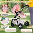 thumbnail image 2 of LINLUX 2 in 1 Baby Stroller w/ Diaper Bag & Big Wheel, Infant Pushchair, 23 Pounds, Pink, 2 of 7