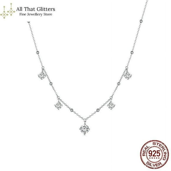 Collier Moissanite Goutte d'Eau 3ct Fabriqué sur Argent Sterling Véritable