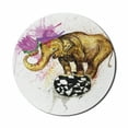 thumbnail image 1 of Animal Mouse Pad for Computers, Giant Design on Minimalist Ball with Watercolor Flowers on Head Art Print, Round Non-Slip Thick Rubber Modern Gaming Mousepad, 8" Round, Multicolor, by Ambesonne, 1 of 2