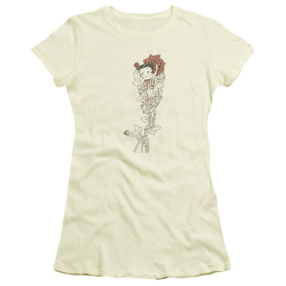 Betty Boop - Thorns(Left Side Print) - Juniors Teen Girls Cap Sleeve Shirt - XX-Large