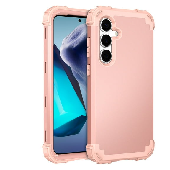 Dteck for Samsung Galaxy S25 Case, Military Grade Drop Protection Heavy Duty Rugged Shockproof Protection Non-Slip Phone Case for S25 Case,Rosegold