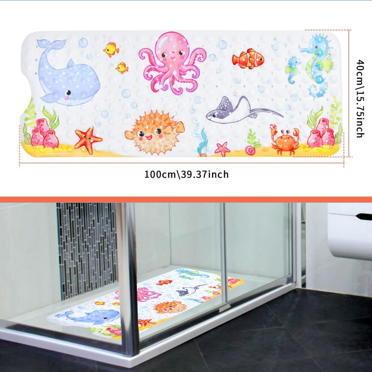 Secopad Baby Bath Mat for Tub for Kids, 40 X 16 Inch Bathtub Mat