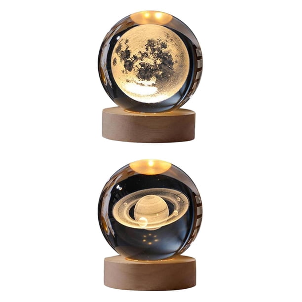 2 luces de noche planetarias para mesita de noche, decoración del hogar y la sala de estar. EstiloF