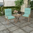 thumbnail image 2 of Jordan Manufacturing 44" x 22" Adonis Capri Teal Medallion Rectangular Outdoor Chair Cushion with Ties and Hanger Loop, 2 of 13