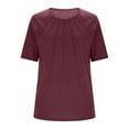 thumbnail image 6 of CHGBMOK Womens Tops Dressy Casual Pleated Tunic Shirts Summer Crew Neck Blouse,Sizes L-5XL, 6 of 6