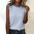 thumbnail image 4 of Sheghy Cotton Tank Top Women 100%Cotton Crew Neck Sleeveless Blouse, Waffle Knit Denim Print Patchwork Tank Light Blue S, 4 of 7