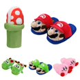 thumbnail image 2 of 4 estilos de zapatillas de peluche de Super Mario Luigi Yoshi Poison Piranha Plant, zapatillas de peluche de Kirby para niños y niñas, regalo de cumpleaños, 2 of 5