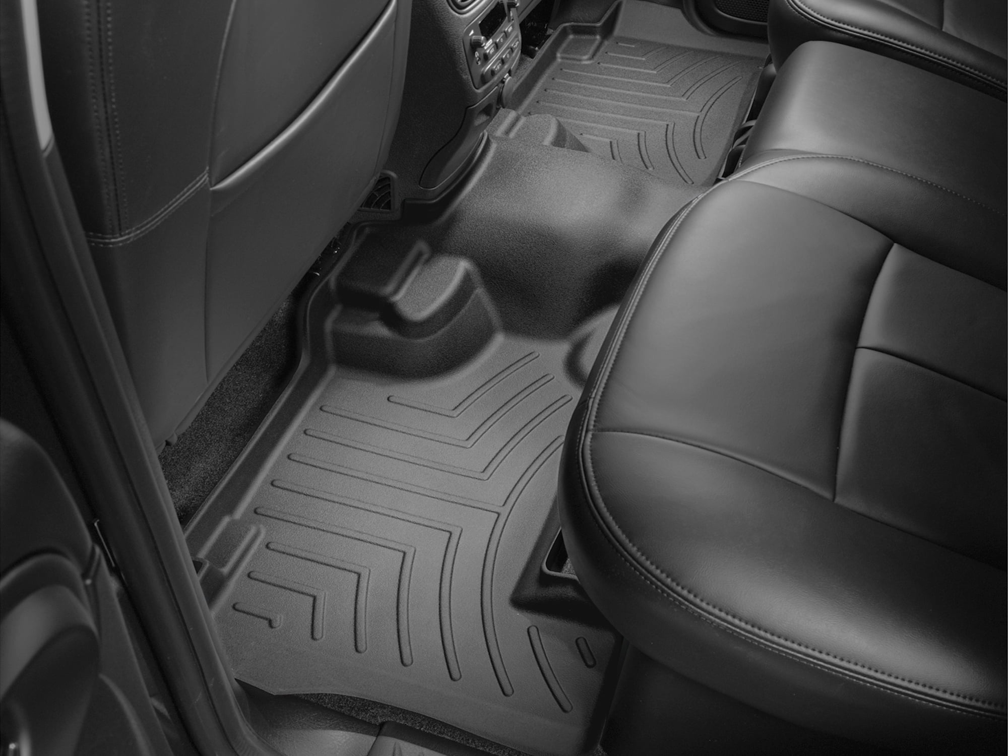 WeatherTech Custom Fit FloorLiners compatible with Rainier, TrailBlazer, Envoy, Envoy Denali, Ascender, Bravada - 2nd Row, Black