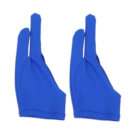

2 Pcs Two Finger Painting Glove Artist s Drawing Anti-Fouling Glove Sketch Curved Gloves- Size M(Blue)