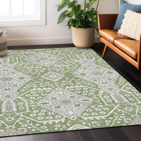 Addison Rugs Chantille Indoor/Outdoor Transitional Diamonds Aloe Washable Rectangle Rug, 2'6" x 3'10"
