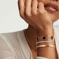 thumbnail image 2 of Pulseras MPRAINBOW, set floral de 3 piezas chapado en oro de 18K, 2 of 6