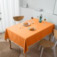 thumbnail image 4 of sruoe Tablecloth, 55x55 Inch Rectangle Tablecloths, Washable Foldable Modern Orange Tablecloths, Table Cloth for Dining, Home, Party, Picnic, Cotton Linen, 4 of 6