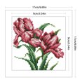 thumbnail image 2 of Kit de punto de cruz Wdftyju flores impresas orquídeas bordadas 14 quilates 17x17 cm, 2 of 9