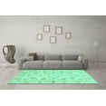 thumbnail image 3 of Ahgly Company Machine Washable Indoor Rectangle Oriental Turquoise Blue Modern Area Rugs, 4' x 6', 3 of 4