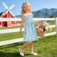 thumbnail image 6 of Ttyddzy Woman' Casual-Dresses Sleeveless Camisole A-Line Dress for 2Y-7-8Y，Some Blue and White Colors, 6 of 8