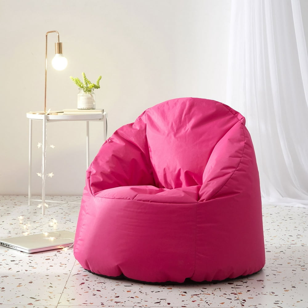 Urban Shop Structured Round Bean Bag Chair, Pink - Walmart.com ...